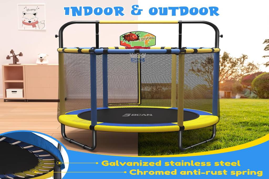 BCAN 55-inch Mini Trampoline for Kids